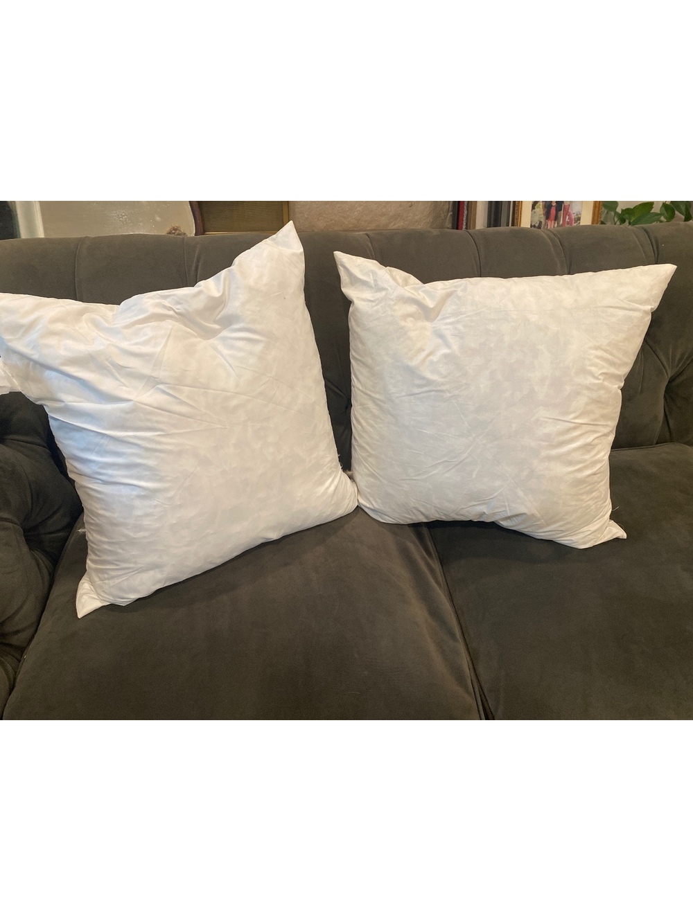 Pair of 22" square down fill pillow inserts Vantage Crown Textile Co.